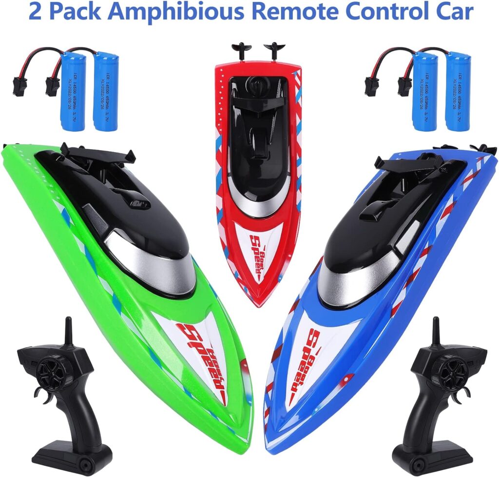 3Pack RC Boat Remote Control Boats for Pools Lakes.4 GHz RC Boat for Boys 4-7 8-12 Years with 4 Rechargeable Batteries