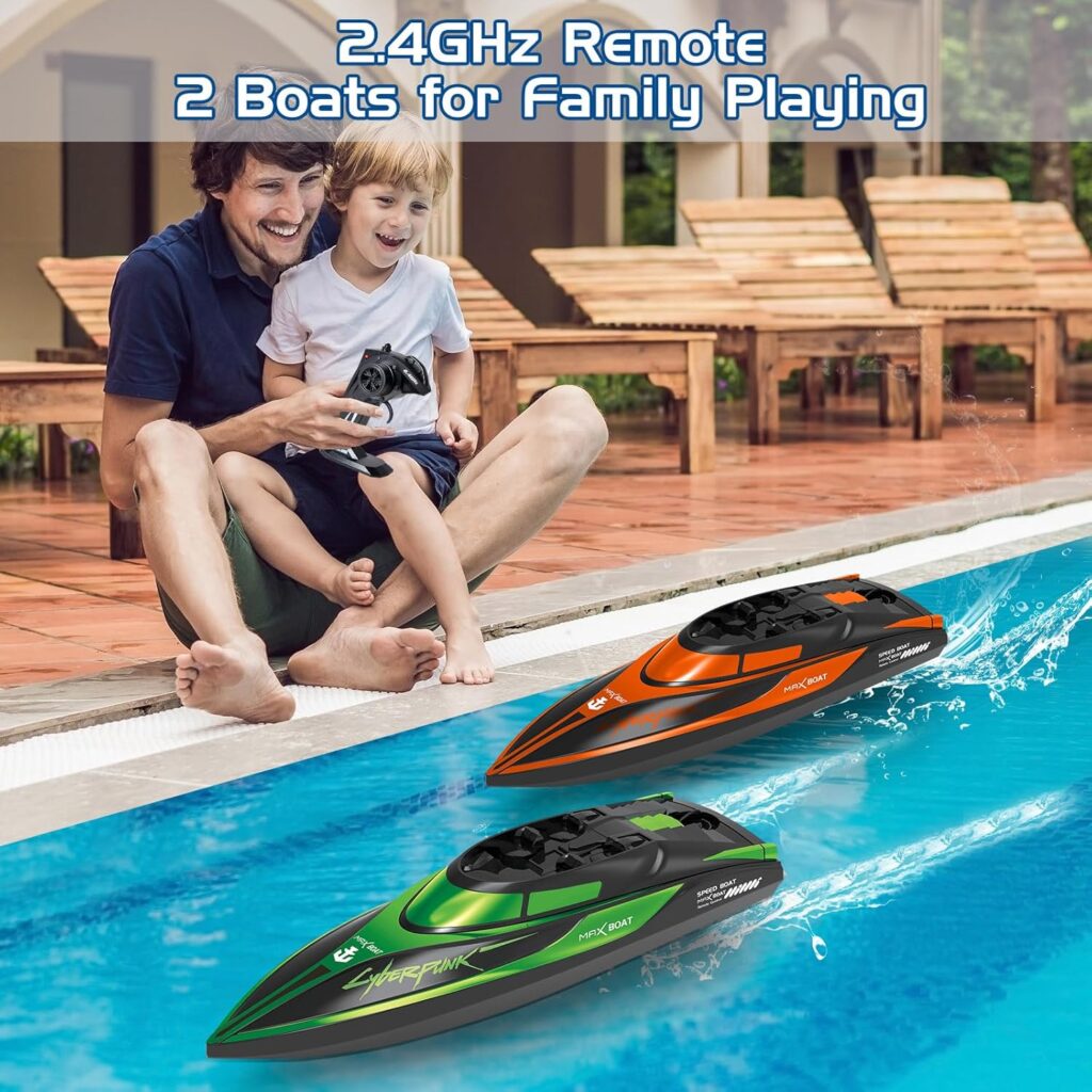 RC Boat for Kids Remote Control Boats 2 Pack Toys Waterproof with Rechargable Battery Boat for Pools Lakes Play Gifts Boys Girls Adults