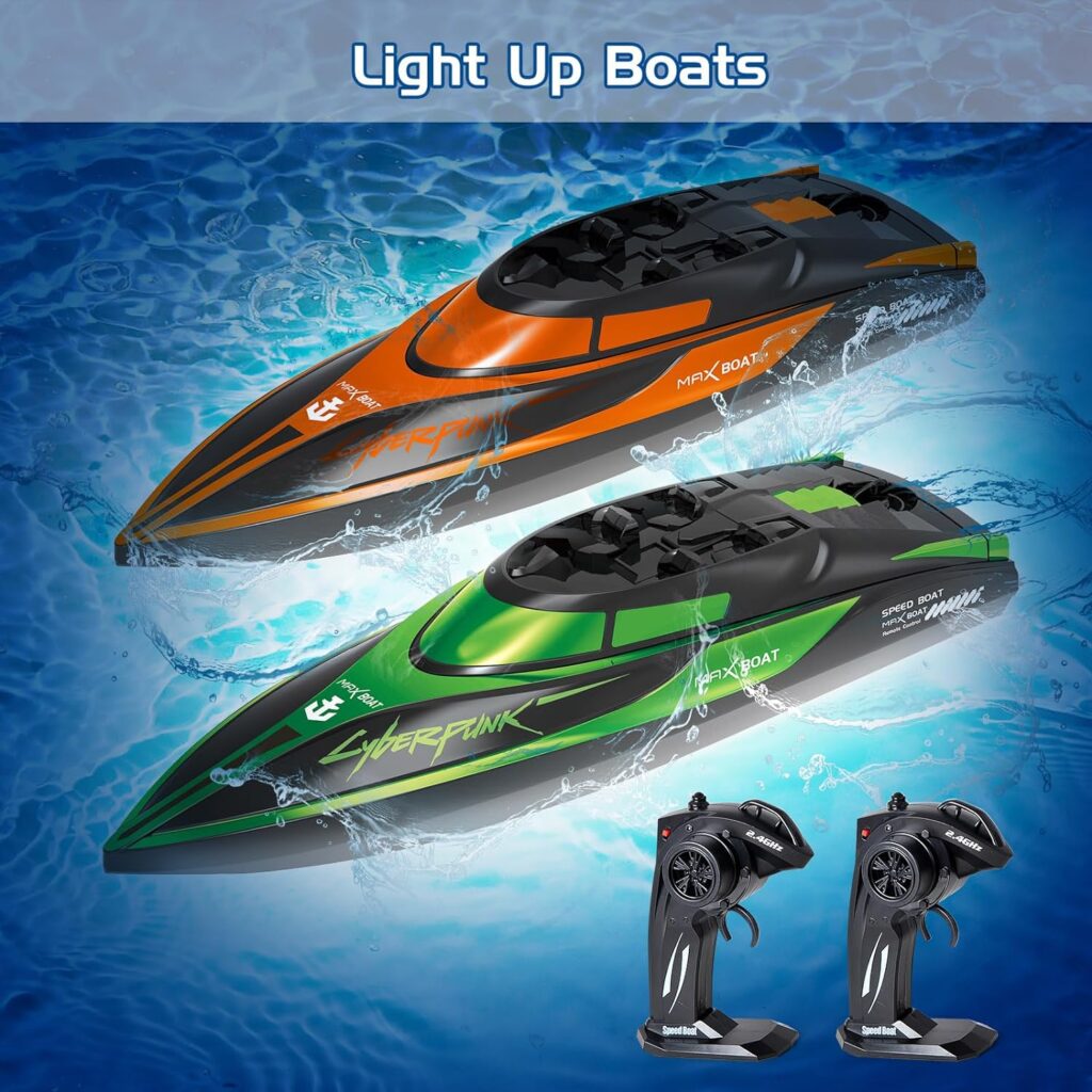 RC Boat for Kids Remote Control Boats 2 Pack Toys Waterproof with Rechargable Battery Boat for Pools Lakes Play Gifts Boys Girls Adults